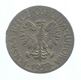 MOEDA DA POLÔNIA 1 ZLOTVYCH 1959 Y 51