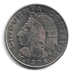 MOEDA DO MÉXICO 50 CENTAVOS 1976 KM 452
