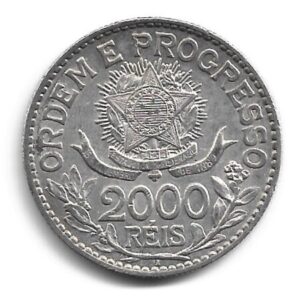 MOEDA DO BRASIL 2000 RÉIS 1913 P 708