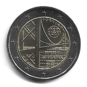 MOEDA DE PORTUGAL 2 EUROS 2016 KM 866