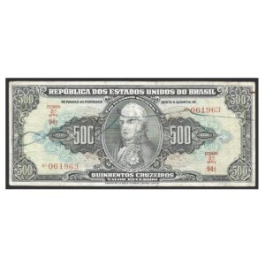 CÉDULA DO BRASIL 500 CRUZEIROS C 099 MBC