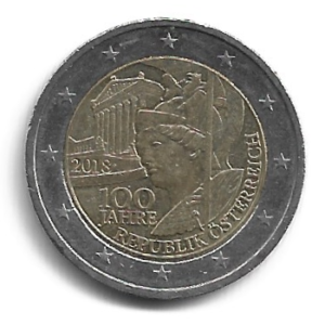 MOEDA DA ÁUSTRIA 2 EUROS 2018 KM 3275