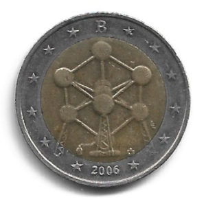 MOEDA DA BÉLGICA 2 EUROS 2006 KM 241