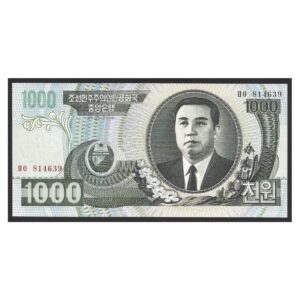 CÉDULA DA CORÉIA DO NORTE 1000 WON FE