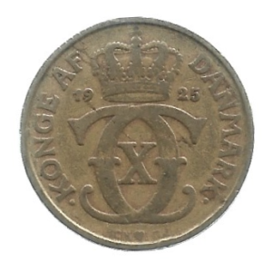 MOEDA DA DINAMARCA 1 COROA 1925 KM 824