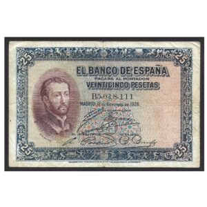 CÉDULA DA ESPANHA 25 PESETAS 1926 P 71 MBC