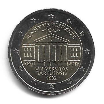 MOEDA DA ESTÔNIA 2 EUROS 2019