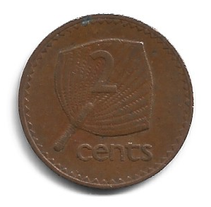 MOEDA DAS ILHAS FIJI 2 CENT 1969 KM 28