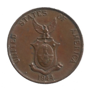 MOEDA DAS FILIPINAS 1 CENTAVO 1944 KM 179