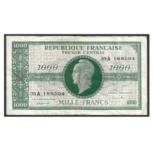 CÉDULA DA FRANÇA 1000 FRANCOS 1944 P 107 MBC