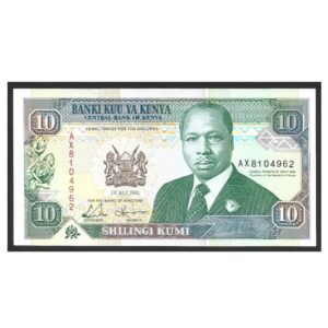 CÉDULA DO QUÊNIA 10 SHILLINGS SOB/FE