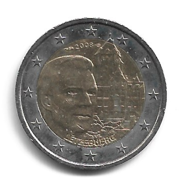 MOEDA DE LUXEMBURGO 2 EUROS 2008 KM 96