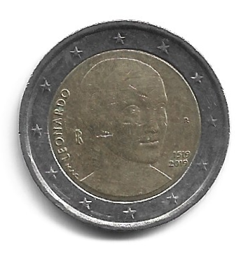 MOEDA DA ITÁLIA 2 EUROS 2019
