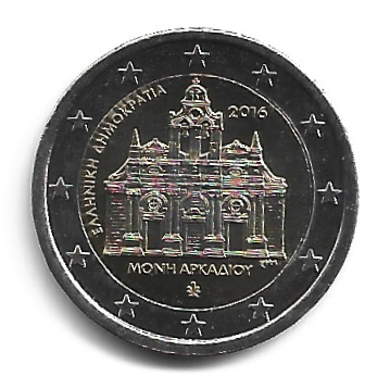 MOEDA DA GRÉCIA 2 EUROS 2016 KM 281