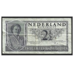 CÉDULA DOS PAÍSES BAIXOS 2 1/2 GULDEN MBC