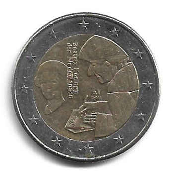 MOEDA DOS PAÍSES BAIXOS 2 EUROS 2011 KM 303