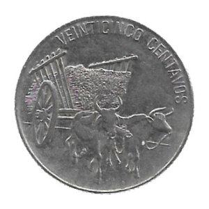 MOEDA DA REPÚBLICA DOMINICANA 25 CENTAVOS 1989 KM 71.1