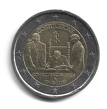 MOEDA DA ITÁLIA 2 EUROS 2018