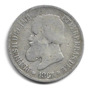 MOEDA DO BRASIL 500 RÉIS 1867 P 630 MBC
