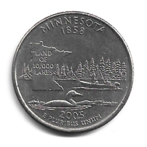 MOEDA DOS EUA 25 CENTS / QUARTER 2005 P KM 371