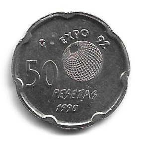 MOEDA DA ESPANHA 50 PESETAS 1990 KM 852
