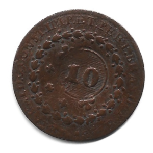 MOEDA DO BRASIL 20 RÉIS COM CARIMBO GERAL DE 10 1825 R C 589 BC