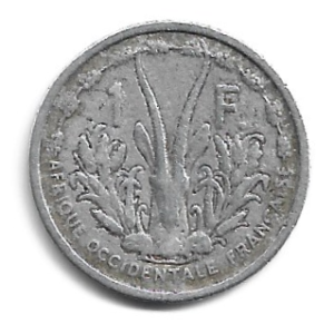 MOEDA DA ÁFRICA OCIDENTAL FRANCESA 1 FRANCO 1948 KM 3