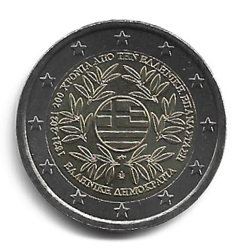 MOEDA DA GRÉCIA 2 EUROS 2021