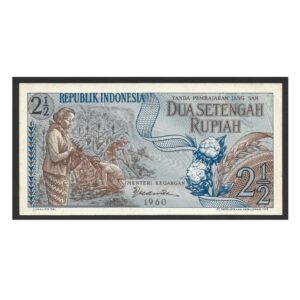 CÉDULA DA INDONÉSIA 2 1/2 RUPIAS 1960 FE