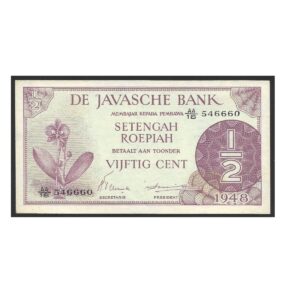 CÉDULA DOS PAÍSES BAIXOS 1/2 1948 SOB/FE