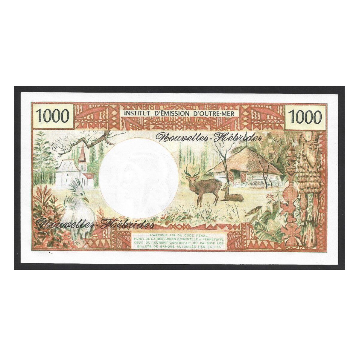 CÉDULA DE VANUATU 1000 FRANCOS FE - Imagem 2
