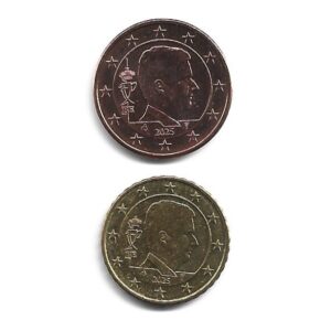 MOEDAS DA BÉLGICA 5 E 10 CENTAVOS 2025