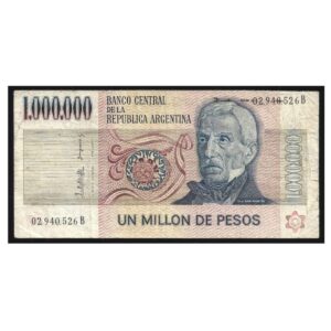 CÉDULA DA ARGENTINA 1 MILHÃO DE PESOS MBC
