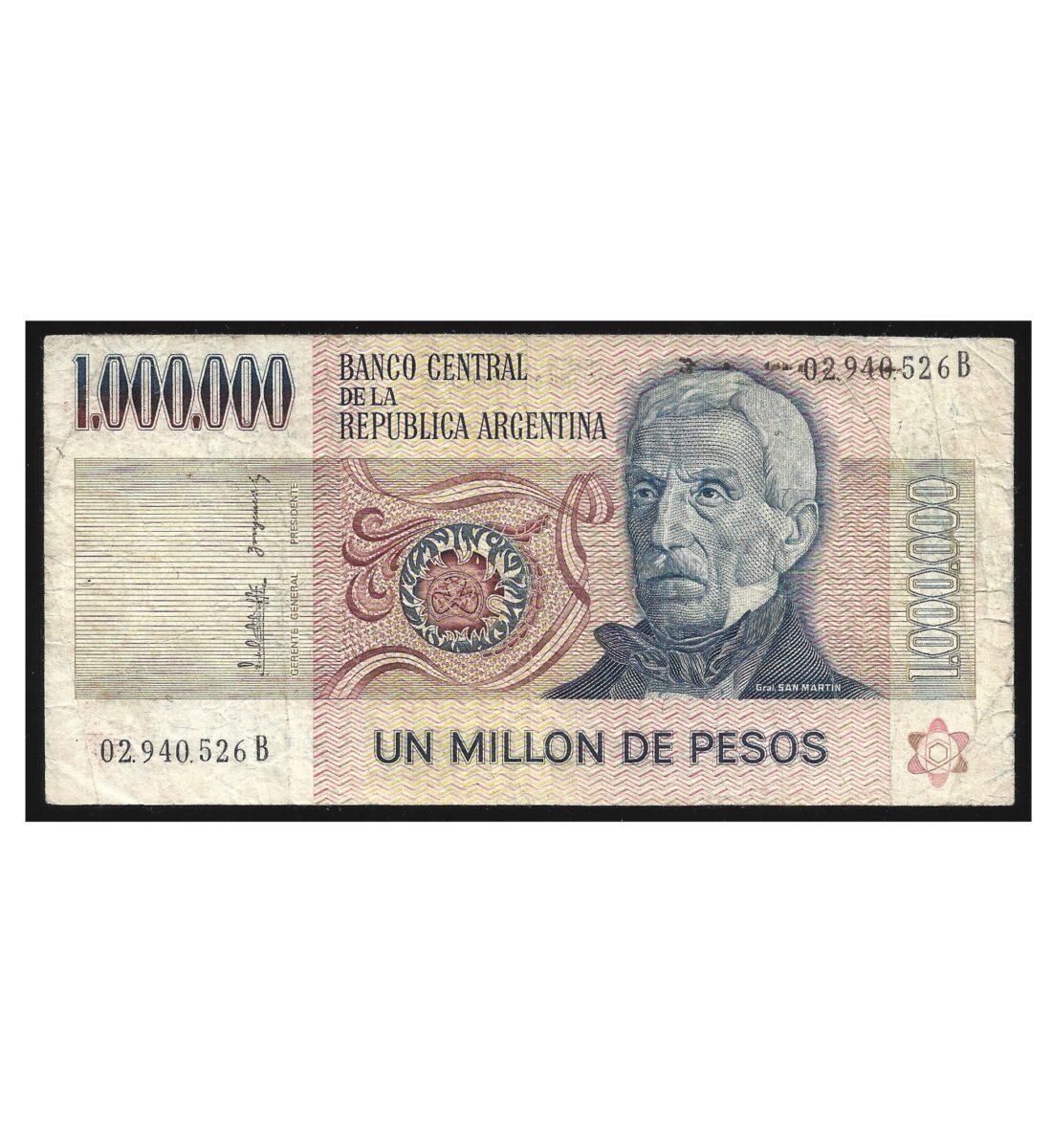 CÉDULA DA ARGENTINA 1 MILHÃO DE PESOS MBC