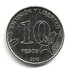 MOEDA DA ARGENTINA 10 PESOS 2018 KM 189