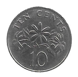 MOEDA DE SINGAPURA 10 CENTS 1988 KM 51