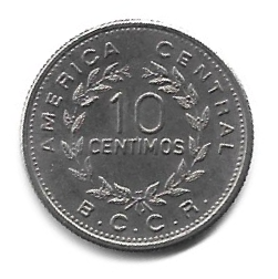 MOEDA DA COSTA RICA 10 CENTIMOS 1972 KM 185.2