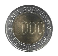 MOEDA DO EQUADOR 1000 SUCRES 1997 KM 103