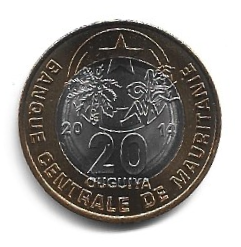 MOEDA DA MAURITÂNIA 20 OUGUIYA 2014