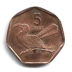 MOEDA DE BOTSUANA 5 THEBE 1998 KM 26