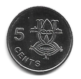 MOEDA DAS ILHAS SALOMÃO 5 CENTS 1996 KM 26 A
