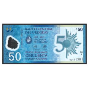 CÉDULA DO URUGUAI 50 PESOS 2018 P 100 FE
