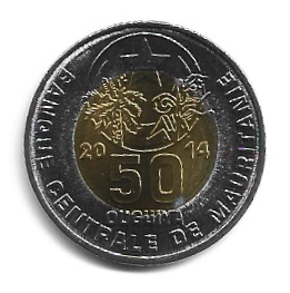 MOEDA DA MAURITÂNIA 50 OUGUIYA 2014
