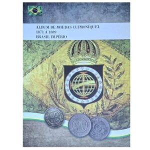 ÁLBUM DE MOEDAS CUPRONÍQUEL - 1871 A 1889 - BRASIL IMPÉRIO