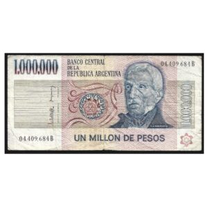 CÉDULA DA ARGENTINA 1 MILHÃO DE PESOS BC