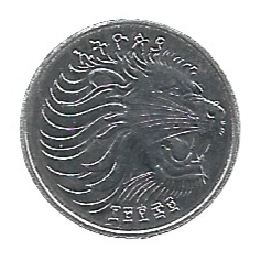 MOEDA DA ETIÓPIA 1 SANTIM 1977-2005 KM 43