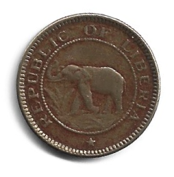 MOEDA DA LIBÉRIA 1/2 CENT 1937 KM 10