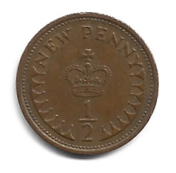 MOEDA DO REINO UNIDO 1/2 PENNY NOVO 1976 KM 914