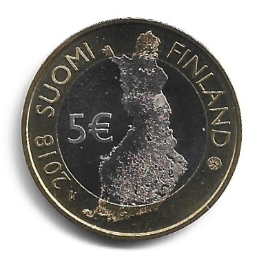 MOEDA DA FINLÂNDIA 5 EUROS 2018
