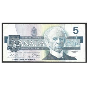 CÉDULA DO CANADÁ 5 DÓLARES 1986 MBC